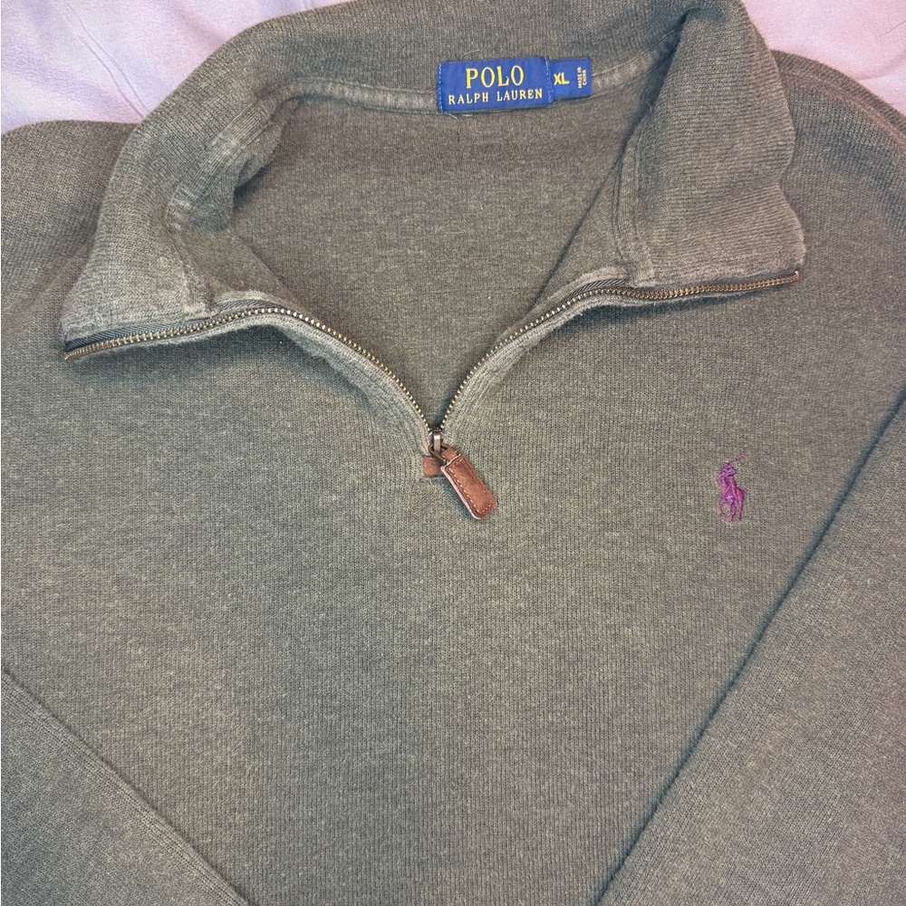 Polo by Ralph Lauren Men's Quarter Zip - Olive Green